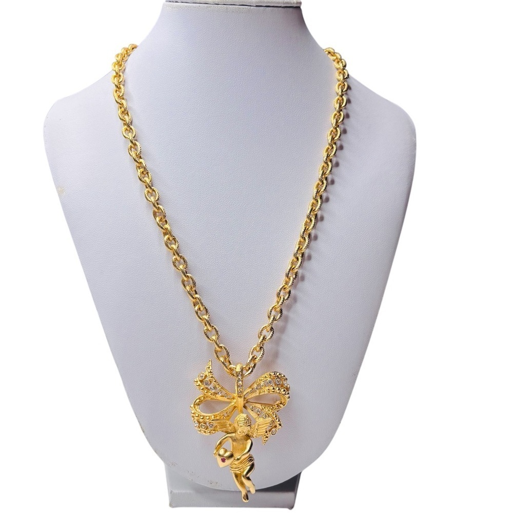 Camrose & Kriss 18k Gold-Plated Angel Cherub Pendant Necklace